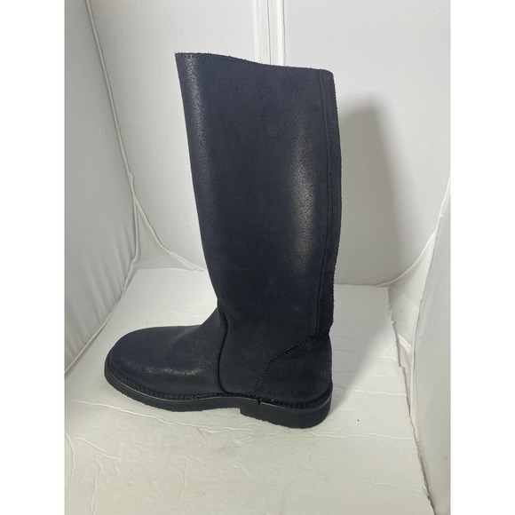 Sundance Black Suede Buckle Mid Calf Moto Boot size 6-6.5 - Picture 3 of 10